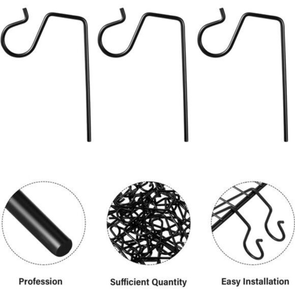 Light Hanger Christmas Gutter Light Hook Metal Outdoor Gutter (Black, 80 Pieces) - Picture 5 of 7